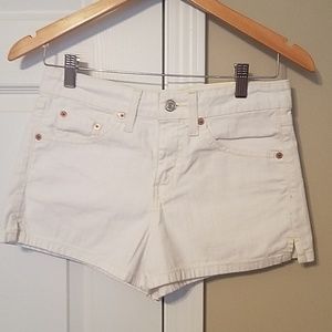 White jean shorts